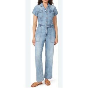 Habitual Short Sleeve Denim Jumper‎ Belted Button Front Size 12/31